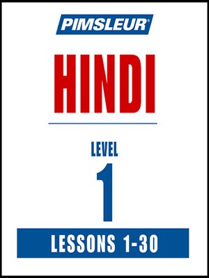 cover image of Pimsleur Hindi Level 1